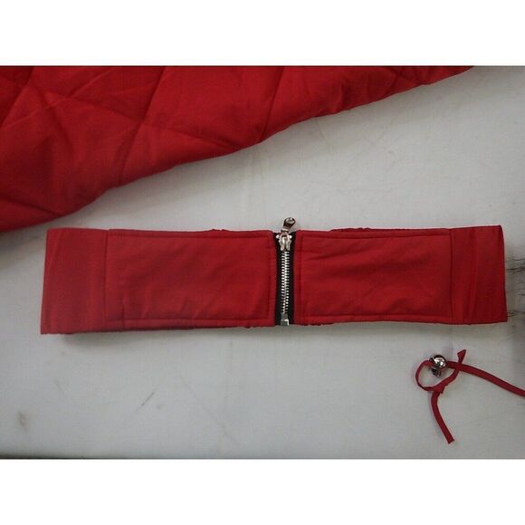 Aoysky SB-057 - Women Winter Snowsuit w/ Fur Collar and Belt, Burgundy, XL - Picture 2 of 6